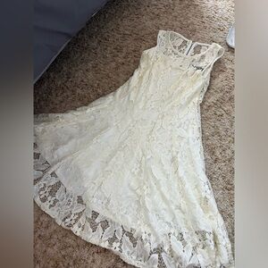 elegant cream, colored size small lace dress
